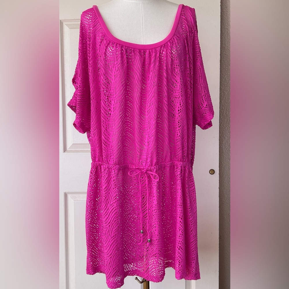 Catalina Brand Swimsuit Cover Up Scoop Neck Elastic Waist Size 3X‎ (22W-24W)